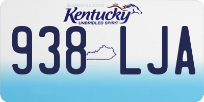 KY license plate 938LJA