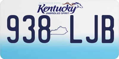KY license plate 938LJB