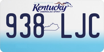 KY license plate 938LJC