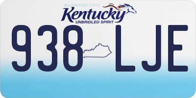KY license plate 938LJE