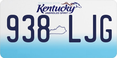KY license plate 938LJG