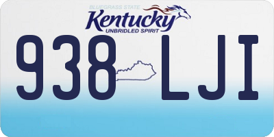 KY license plate 938LJI