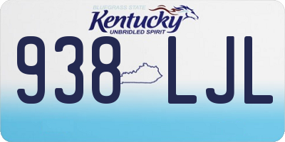 KY license plate 938LJL
