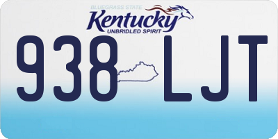 KY license plate 938LJT