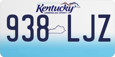 KY license plate 938LJZ