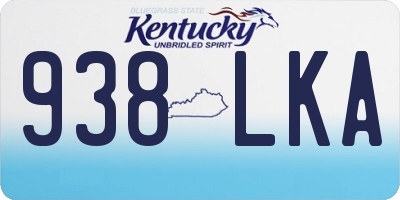 KY license plate 938LKA