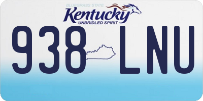 KY license plate 938LNU