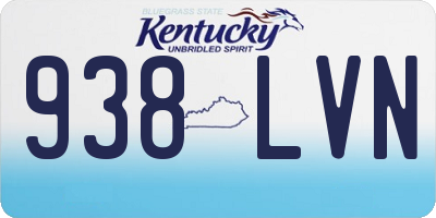 KY license plate 938LVN
