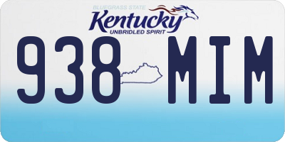 KY license plate 938MIM