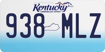 KY license plate 938MLZ