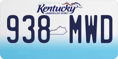 KY license plate 938MWD