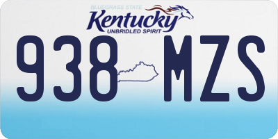 KY license plate 938MZS