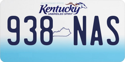 KY license plate 938NAS