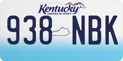 KY license plate 938NBK