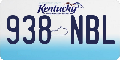 KY license plate 938NBL