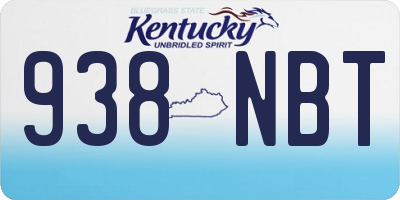 KY license plate 938NBT
