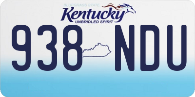KY license plate 938NDU