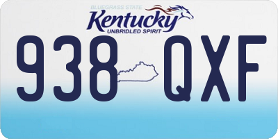 KY license plate 938QXF