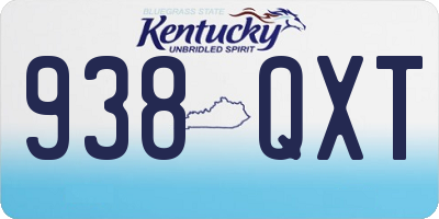 KY license plate 938QXT