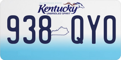 KY license plate 938QYO