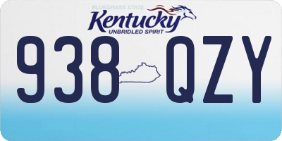 KY license plate 938QZY