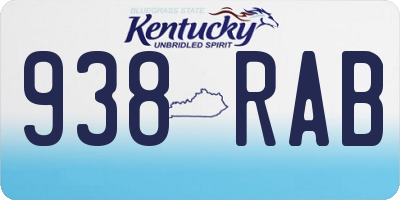 KY license plate 938RAB