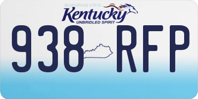 KY license plate 938RFP