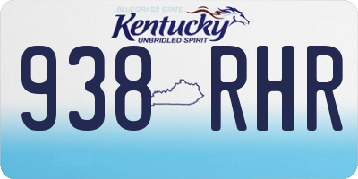 KY license plate 938RHR