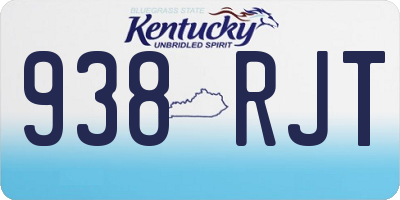 KY license plate 938RJT