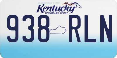 KY license plate 938RLN