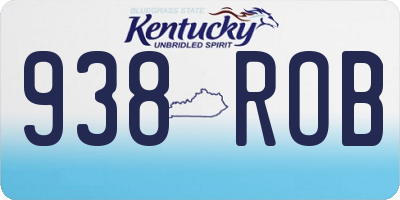 KY license plate 938ROB