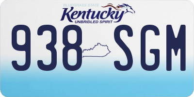 KY license plate 938SGM