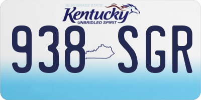 KY license plate 938SGR