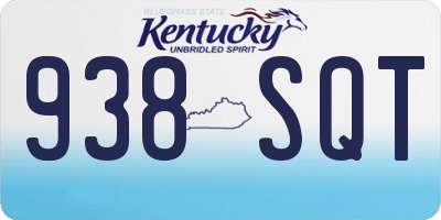 KY license plate 938SQT