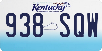 KY license plate 938SQW