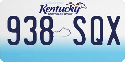 KY license plate 938SQX