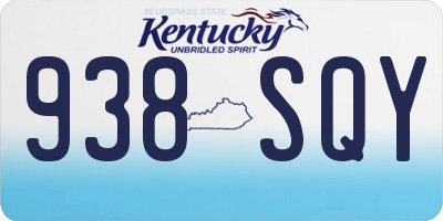 KY license plate 938SQY