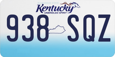 KY license plate 938SQZ