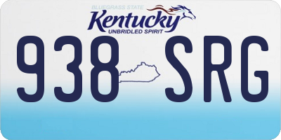 KY license plate 938SRG