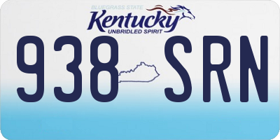 KY license plate 938SRN