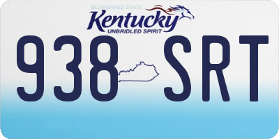 KY license plate 938SRT