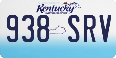 KY license plate 938SRV