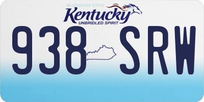 KY license plate 938SRW