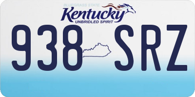 KY license plate 938SRZ