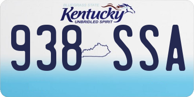 KY license plate 938SSA