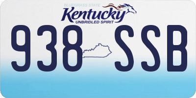 KY license plate 938SSB