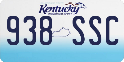 KY license plate 938SSC