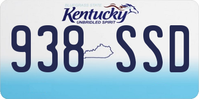 KY license plate 938SSD
