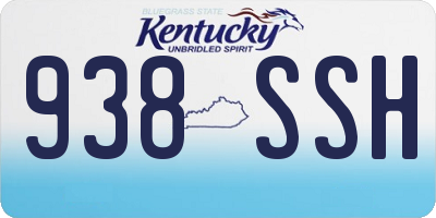 KY license plate 938SSH