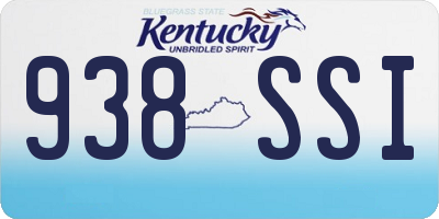 KY license plate 938SSI